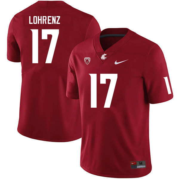 Washington State Cougars #17 Justin Lohrenz College Football Jerseys Sale-Crimson